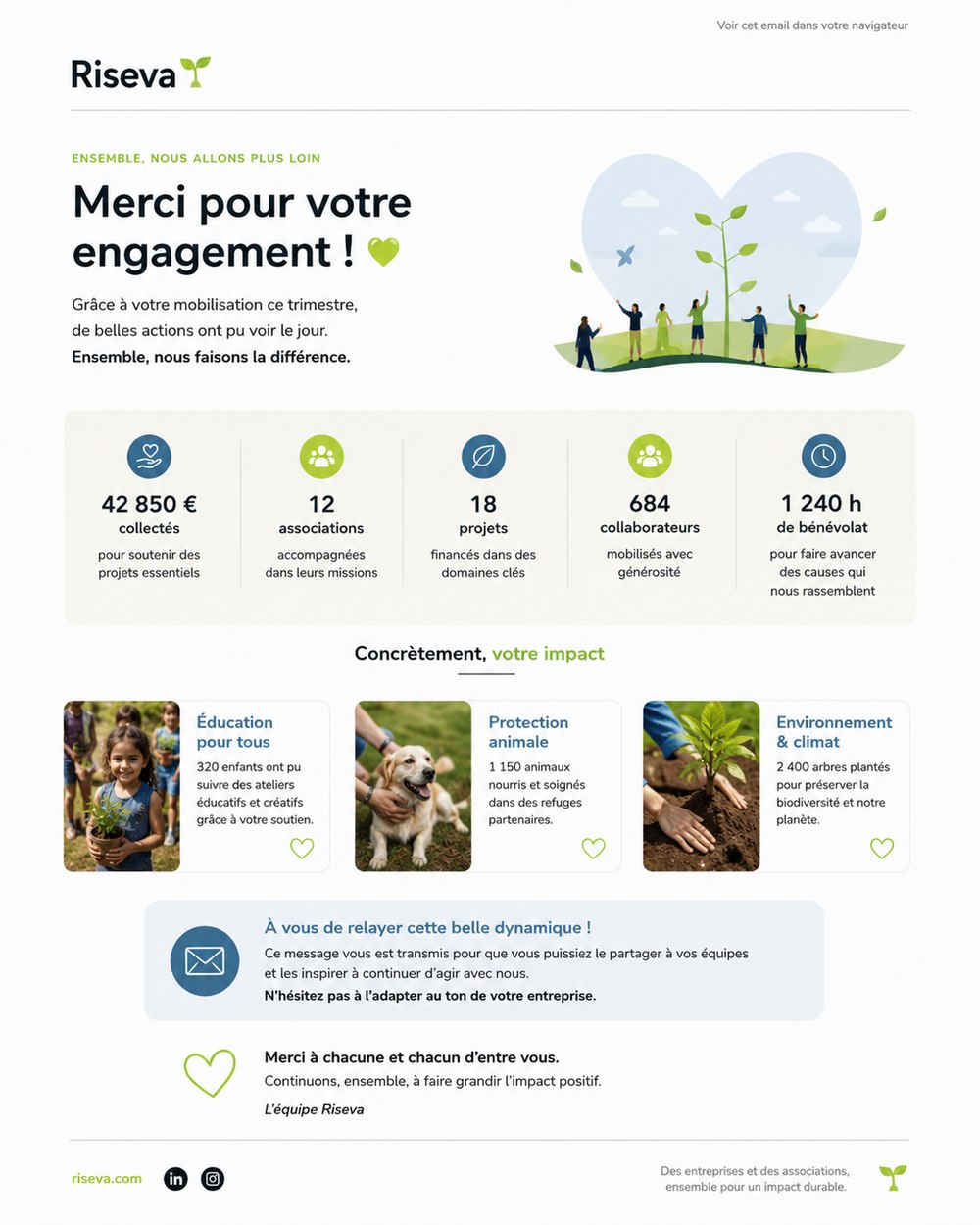 Un e-mail interne prêt à envoyer aux équipes